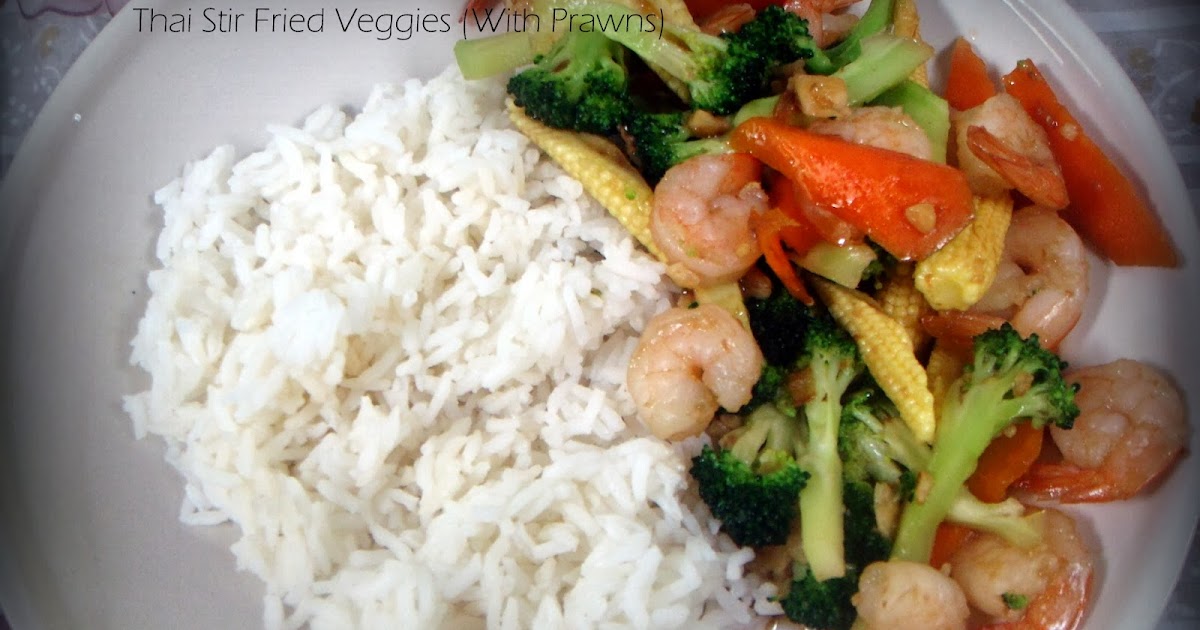 Thai Cooking Series#1-Pad Pak Luam-Stir Fried Vegetables (but With Prawns!)