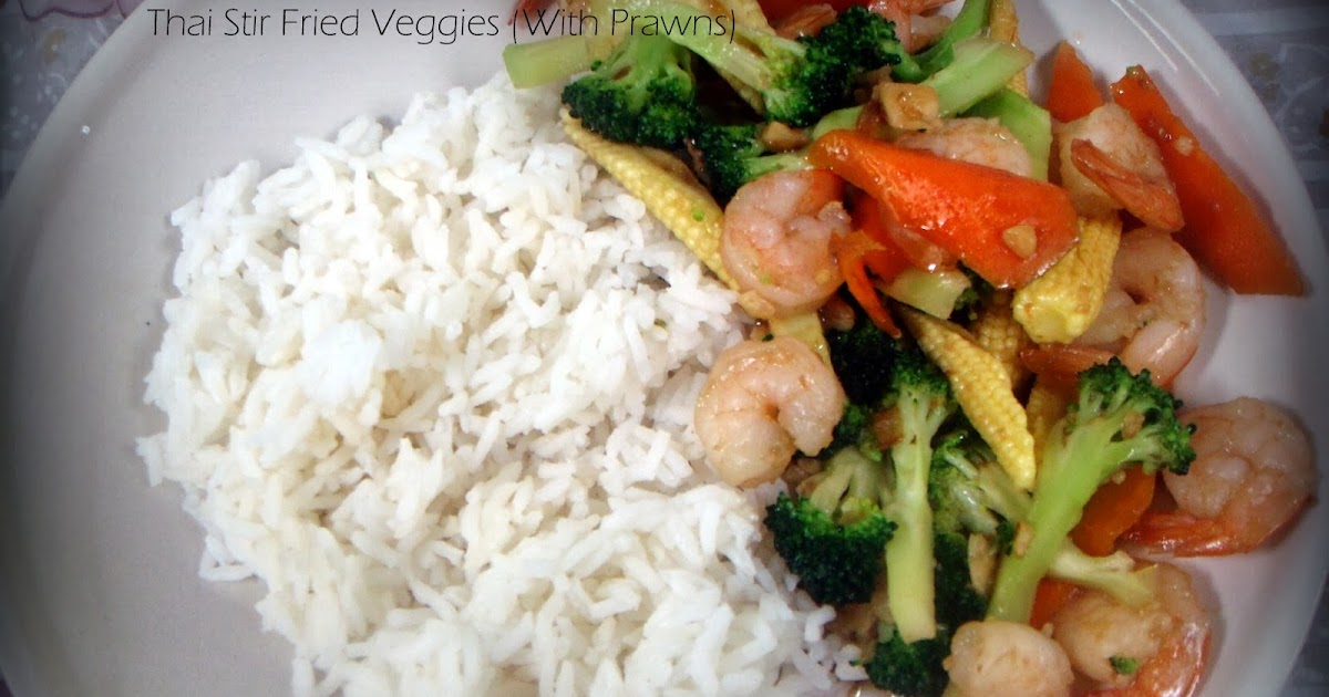 Thai Cooking Series#1-Pad Pak Luam-Stir Fried Vegetables (but With Prawns!)