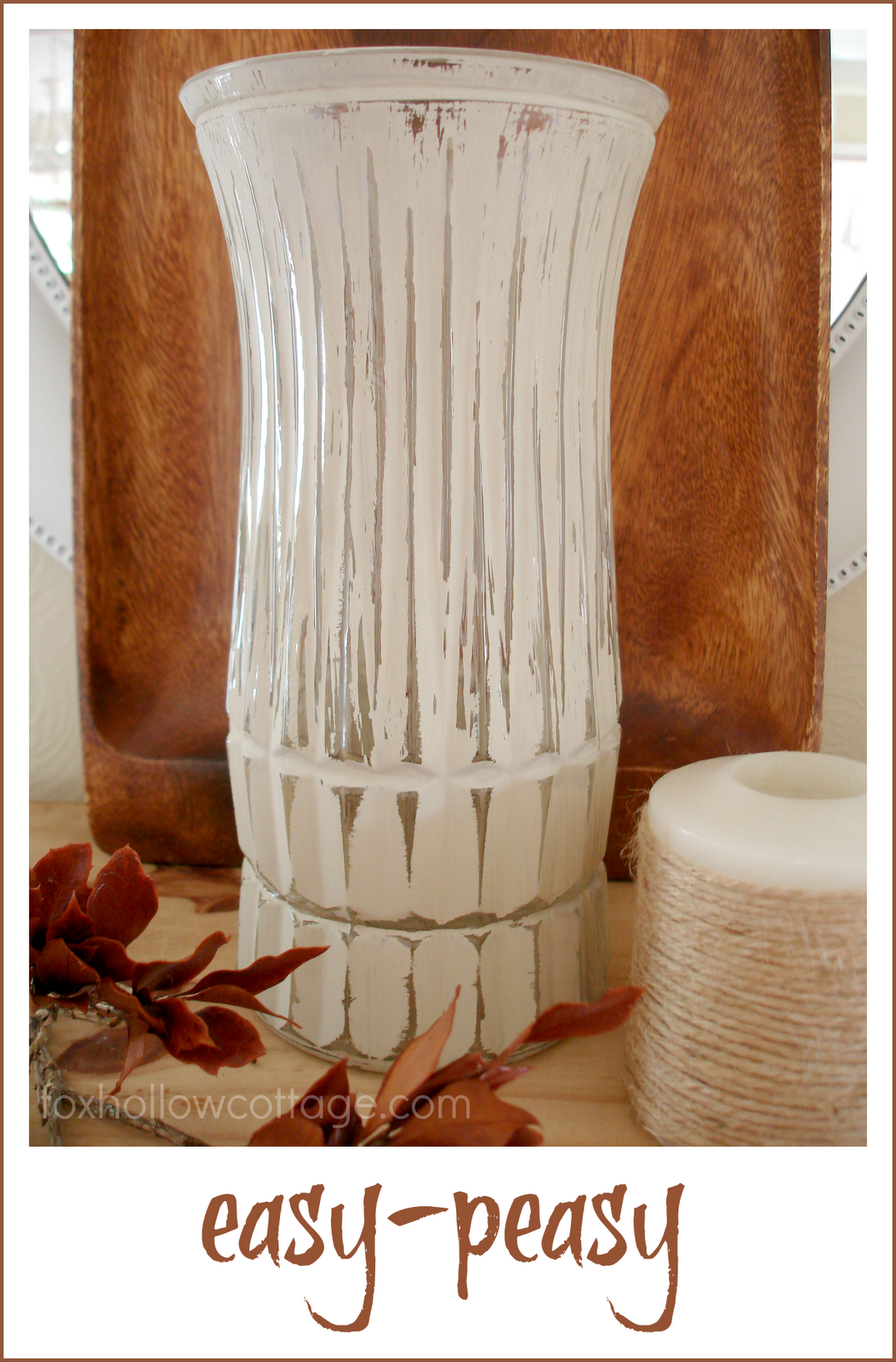 Distressed Painted Glass Vase