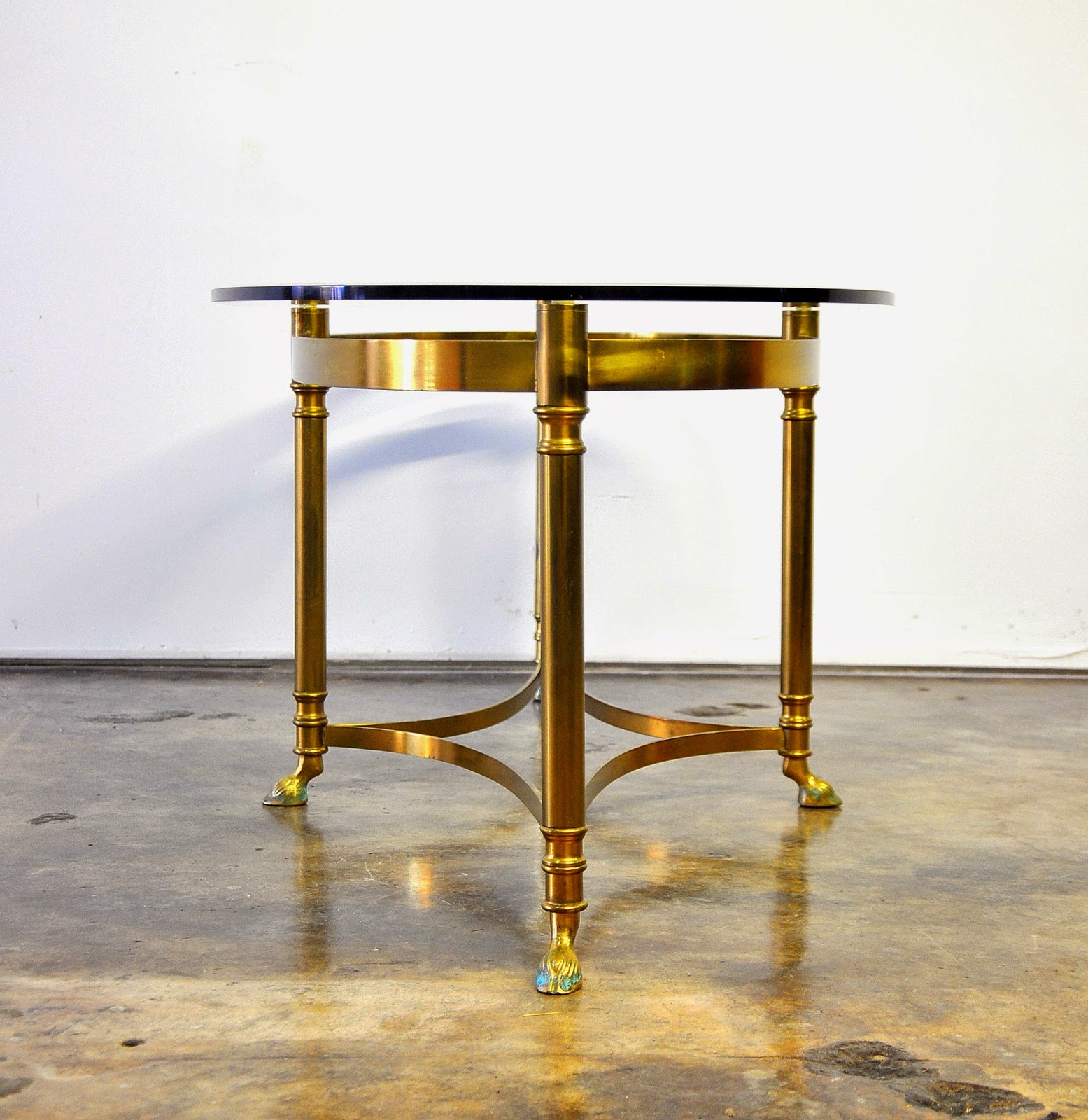 SELECT MODERN Hollywood Regency Brass and Glass Coffee or Cocktail Table