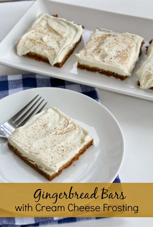 On The Menu Gingerbread Bars with Cream Cheese Frosting Sunny Days