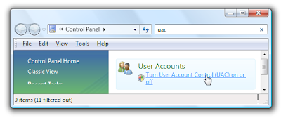 Nonaktifkan User Account Control (UAC) di Windows 8, 7 dan Vista