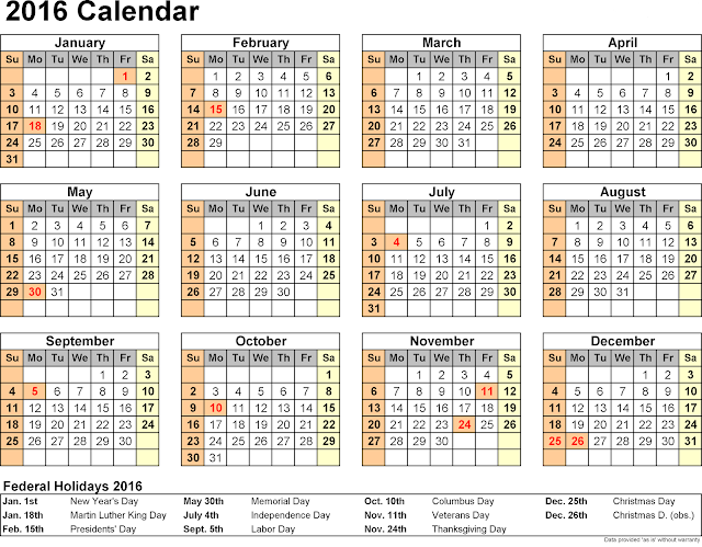 2016 Calendar with Federal Holidays, 2016 Calendar with Bank Holidays, Public Holidays Calendar 2016, Public Holidays Calendar 2016 cute , Monthly Public Holidays Calendar 2016 ,Bank Holidays 2016 in the UK