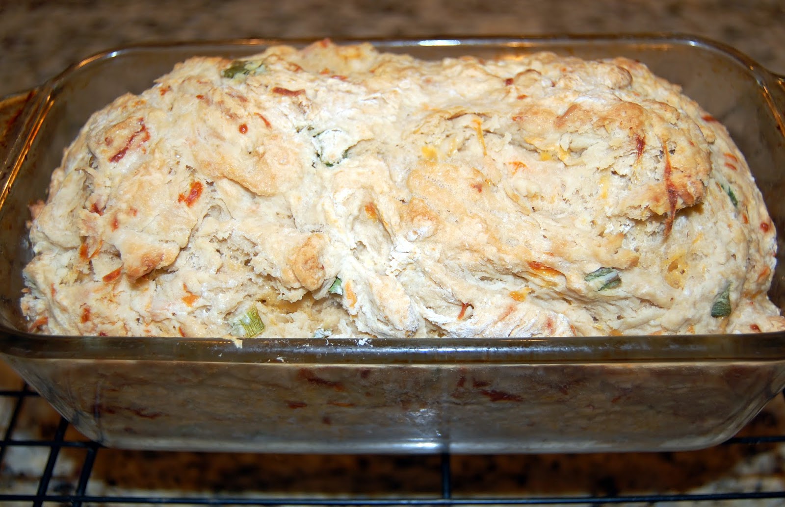 Eat What's On Your Plate Cheddar and Scallion Beer Bread