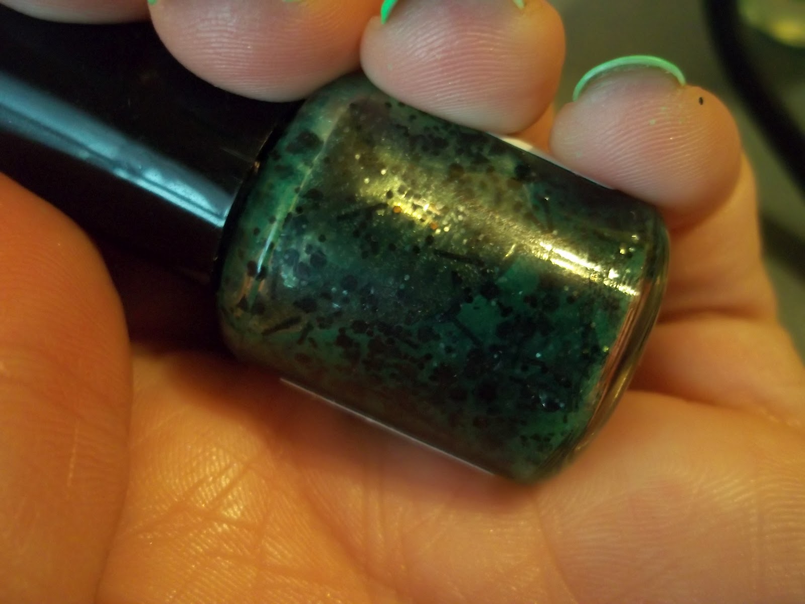 Nail Polish Goddess D&R Apothecary Toxic Waste and Kleancolor Bikini Green