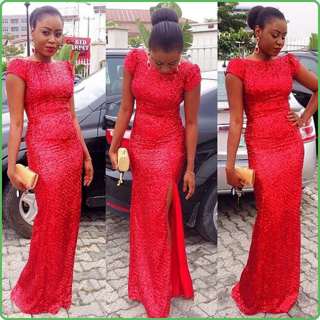 red long gown design