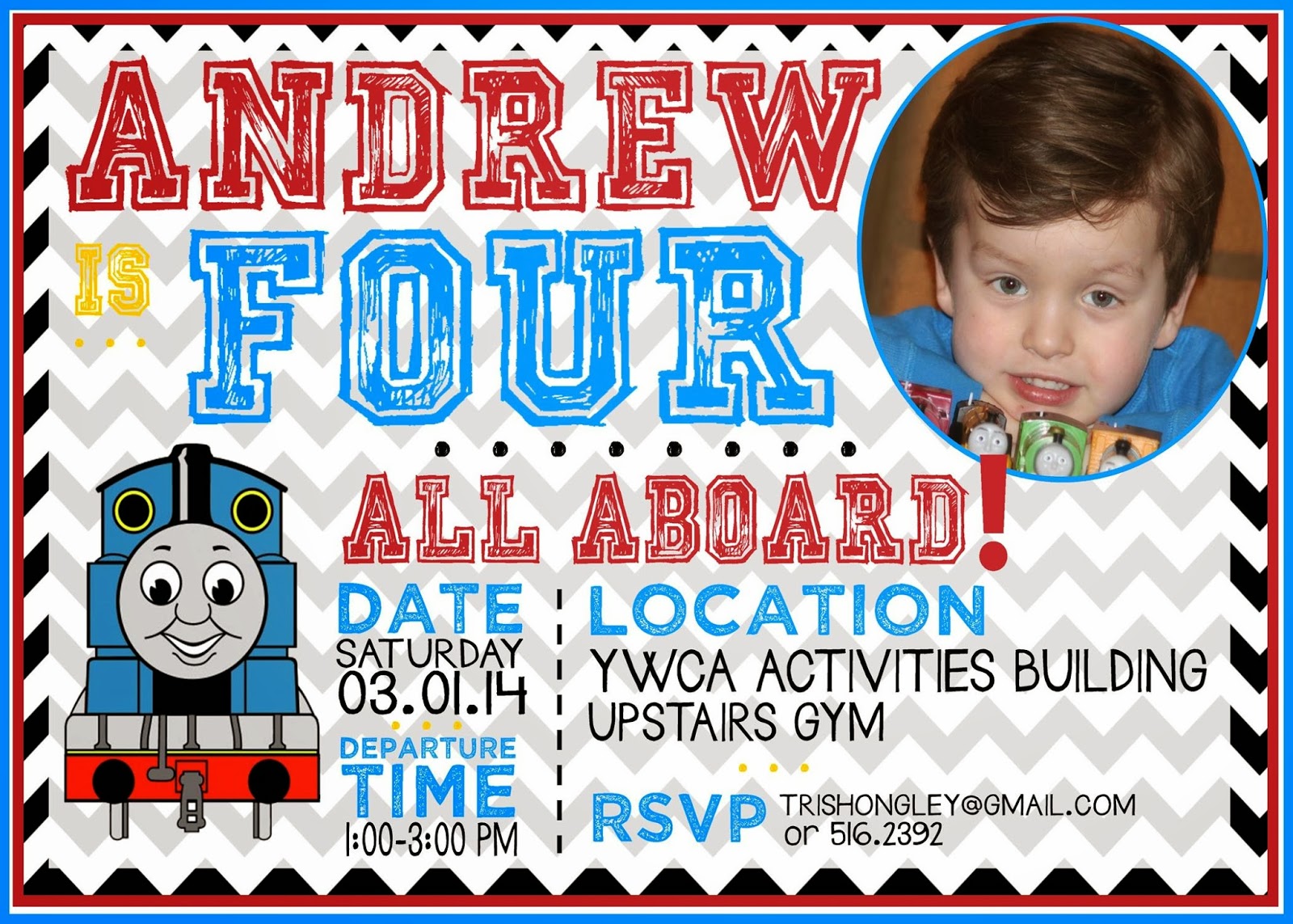thomas the train invitation template