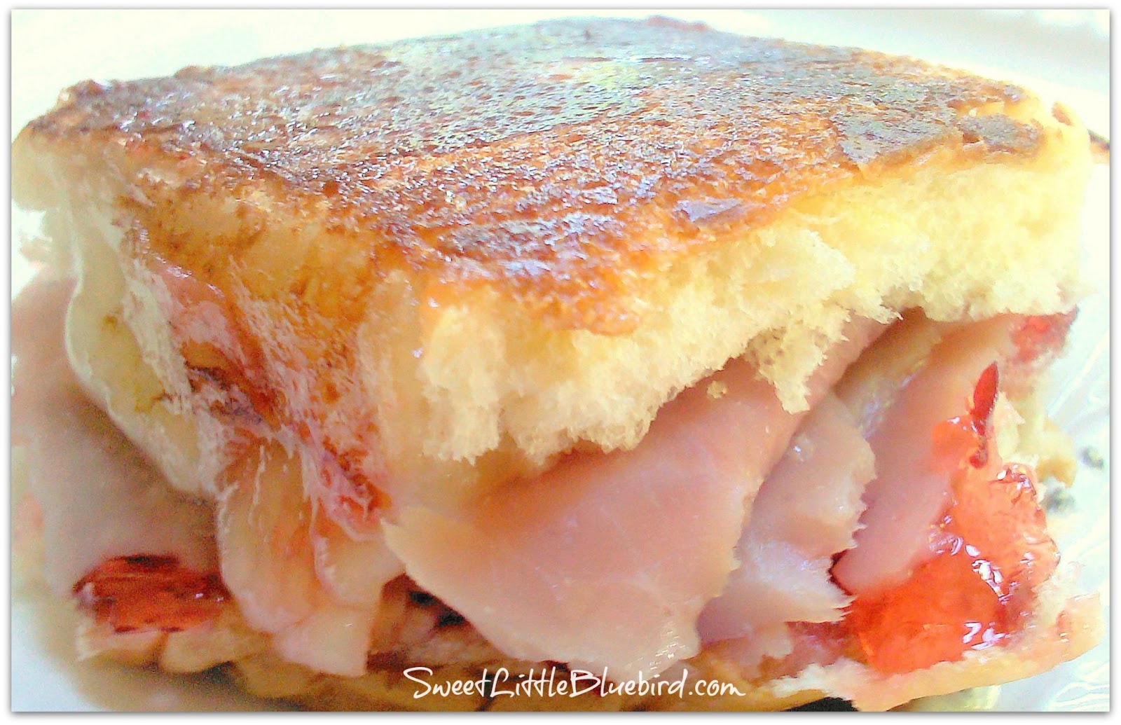 Sweet Roll Sliders with Honey Ham, Swiss Cheese & Hot Pepper Jelly