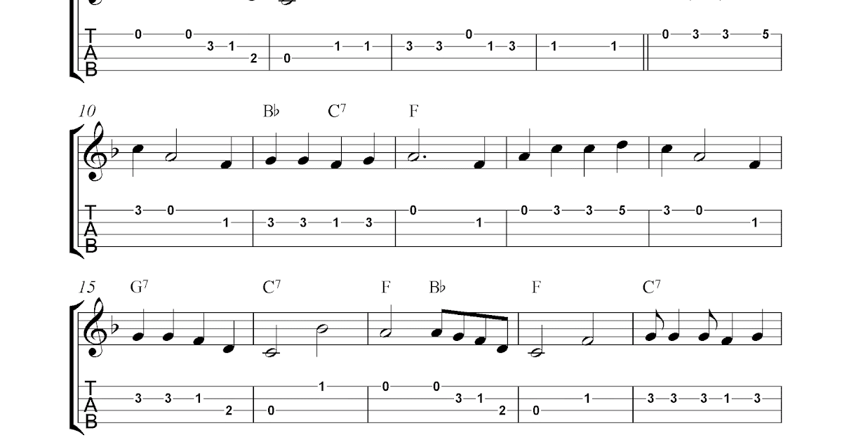 Go, Tell It To The Mountain, free Christmas ukulele tablature sheet music
