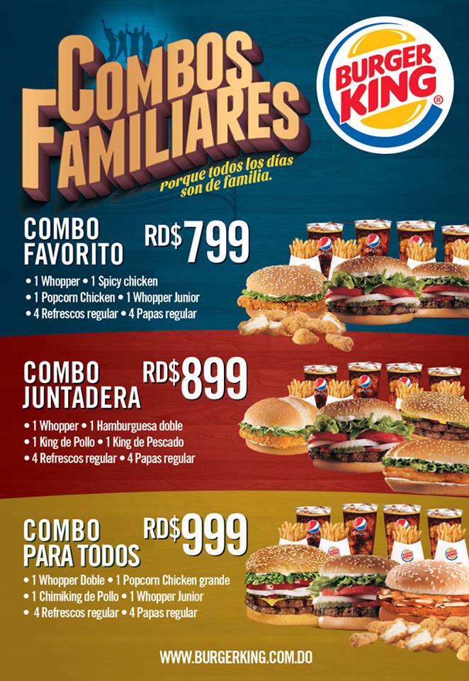 Promocioned combos familiares Burger King