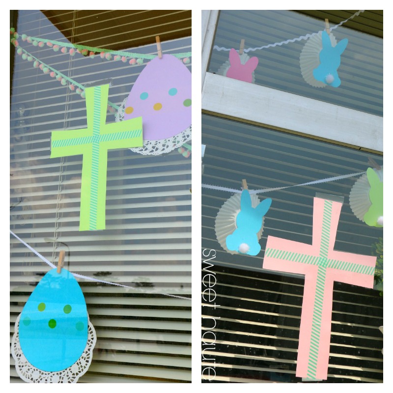 Quick and Easy DIY Easter Spring Decor project using pom poms ribbon- SWEET HAUTE