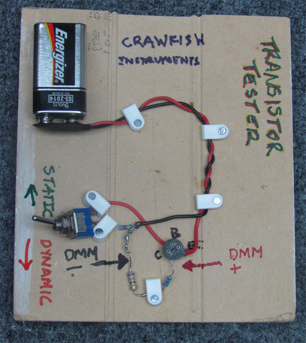 Homebrew Germanium Transistor Tester Crawls Backward (When Alarmed)