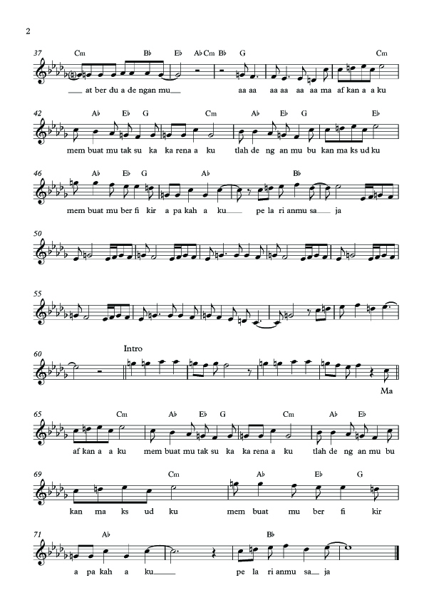 Resensi Musik Partitur Lagu Not Balok &amp; Angka (Indonesia