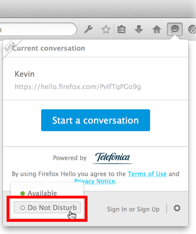 Video chat Firefox hello en español
