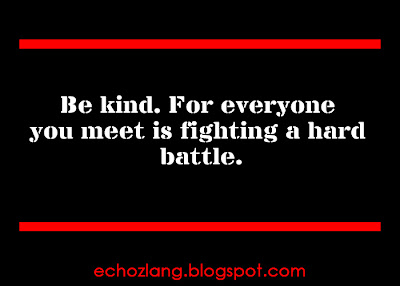 Be Kind, for everyone you meet is fighting a hard battle