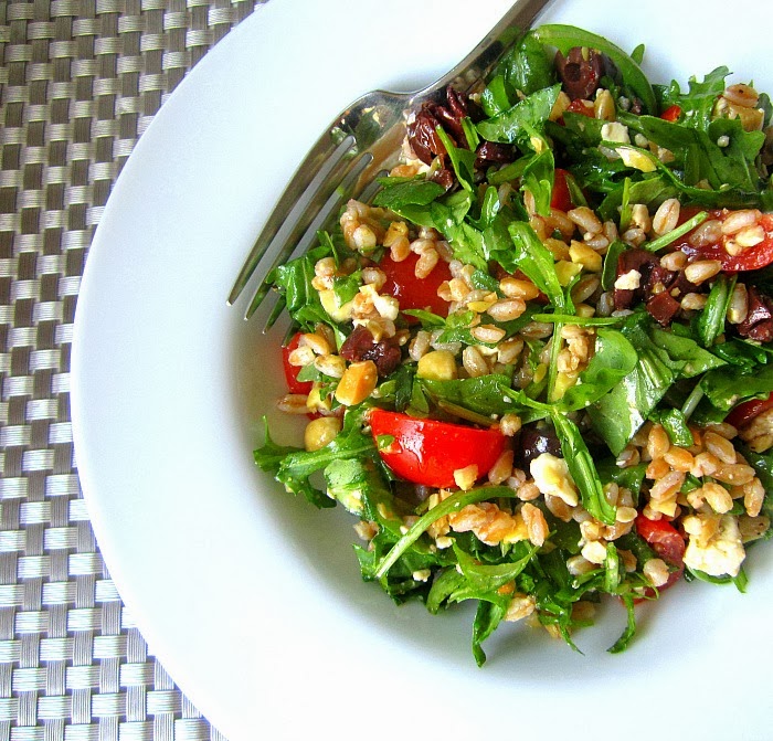 My Favorite Salad Farro w/ Arugula, Feta & Marcona Almonds