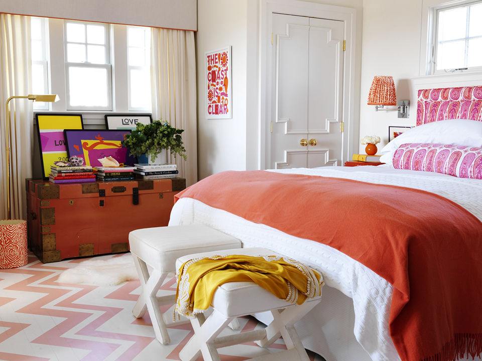 Pink and Orange for a Girl's Bedroom Driven by Decor