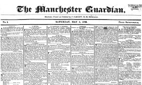 First edition of The Manchester Guardian