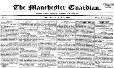 First edition of The Manchester Guardian