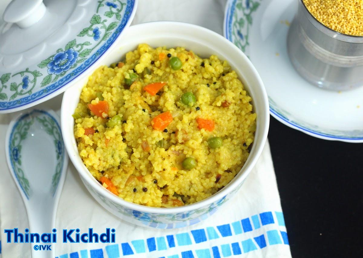 IndianVegKitchen Thinai Kichdi How to make Foxtail Millet Kichdi