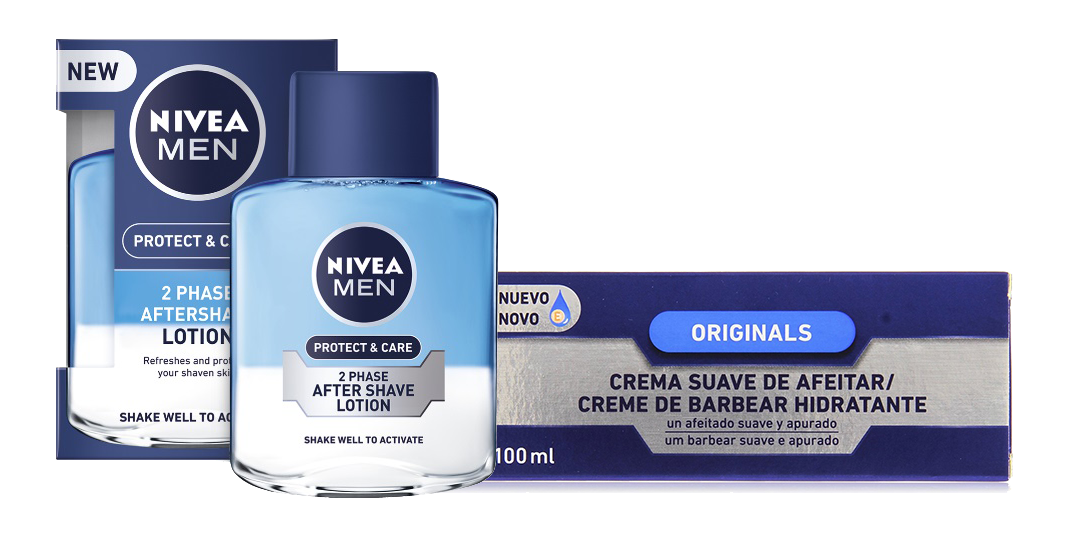 Wet The Face Nivea Men Shaving Cream / 2 Phase Aftershave