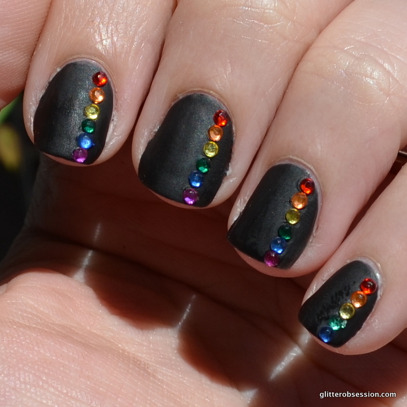 glitter obsession 31DC2013 Day 9 Rainbow Nails