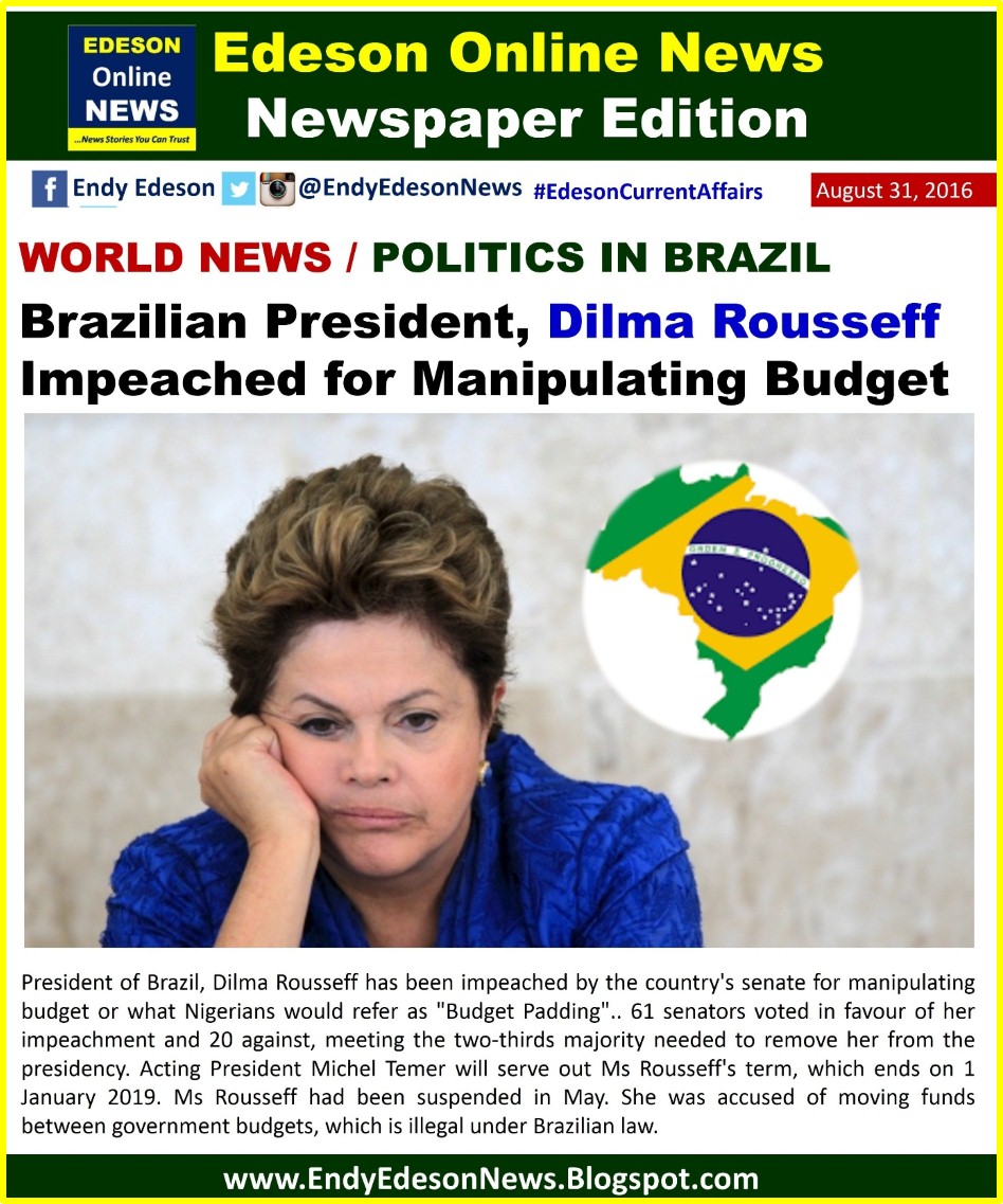 Edeson Online News: WORLD NEWS: Brazilian President, Dilma ...