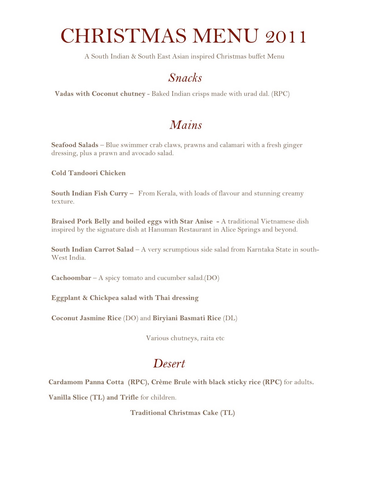 Food as Love: Christmas Lunch