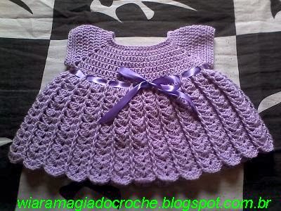 Vestido de Croche para Bebê Princesinha - Aprendendo Crochê 
