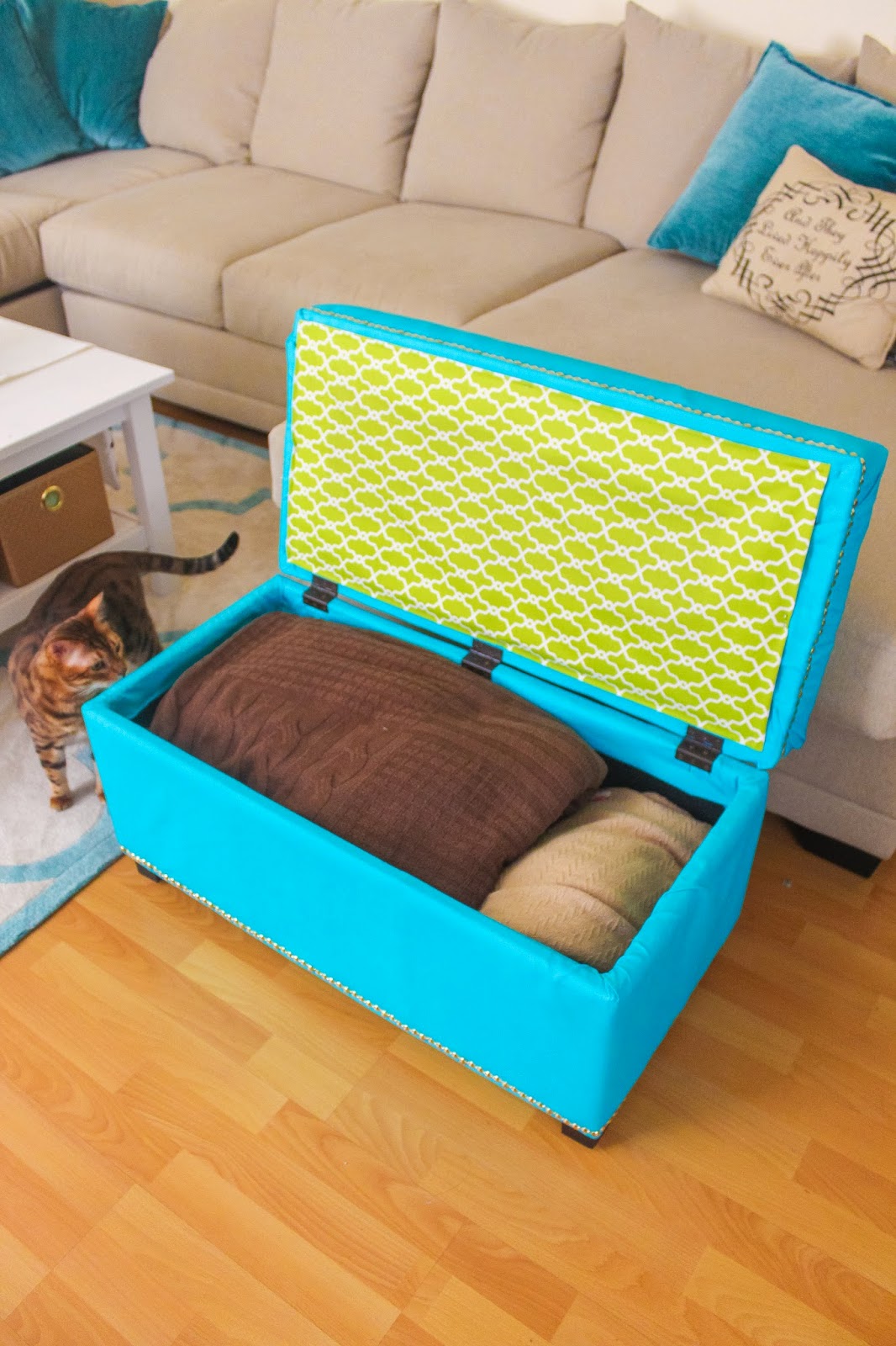 Kasey's Kitchen DIY Storage Ottoman Makeover