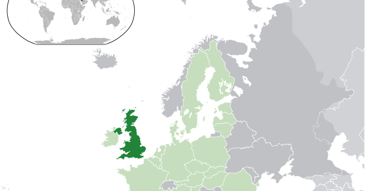 Mapa Reino Unido en la Unión Europea