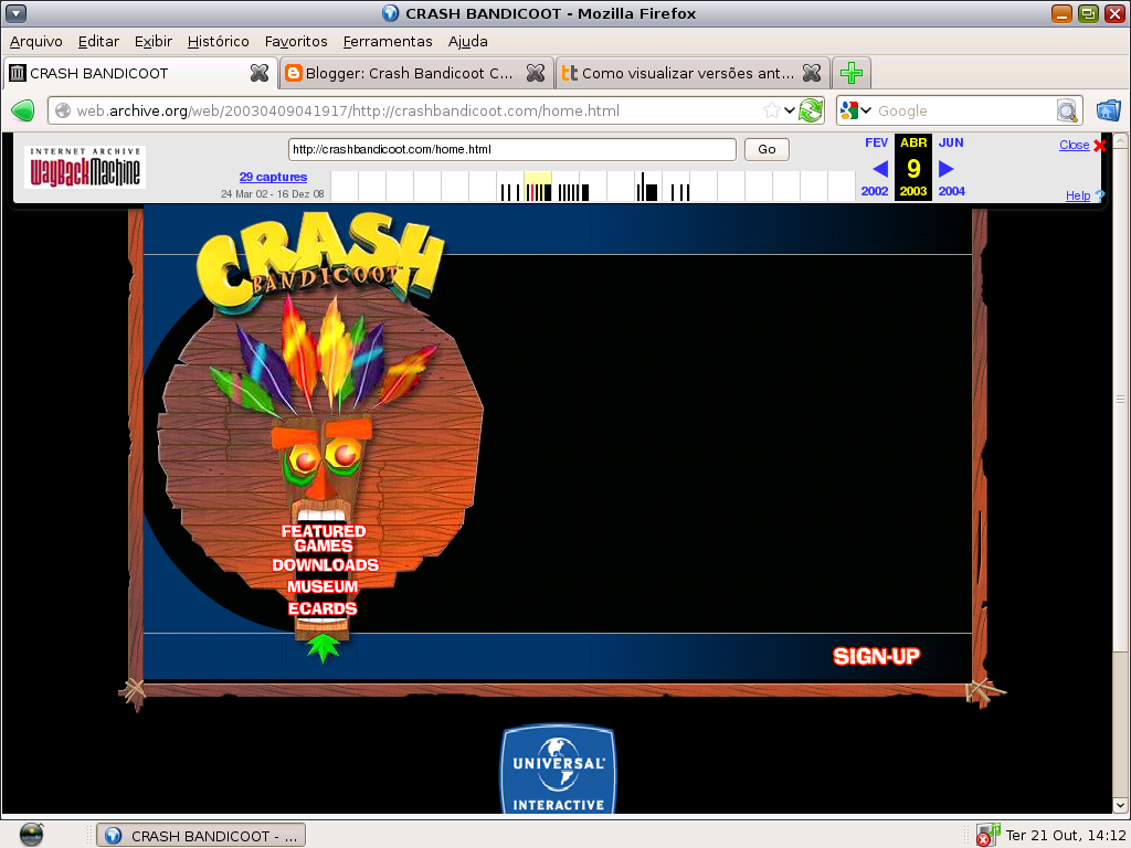 Captura de tela do jogo crash bandicoot