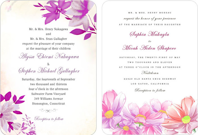 watercolor ombre wedding invitations