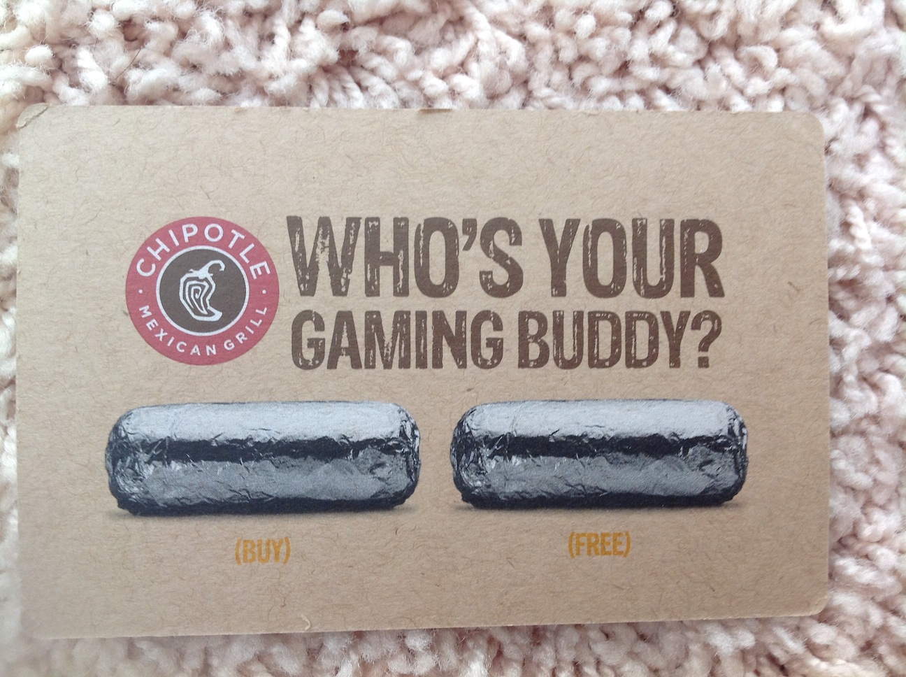 [好康] Chipotle buy one get one free coupon 新世界新心情