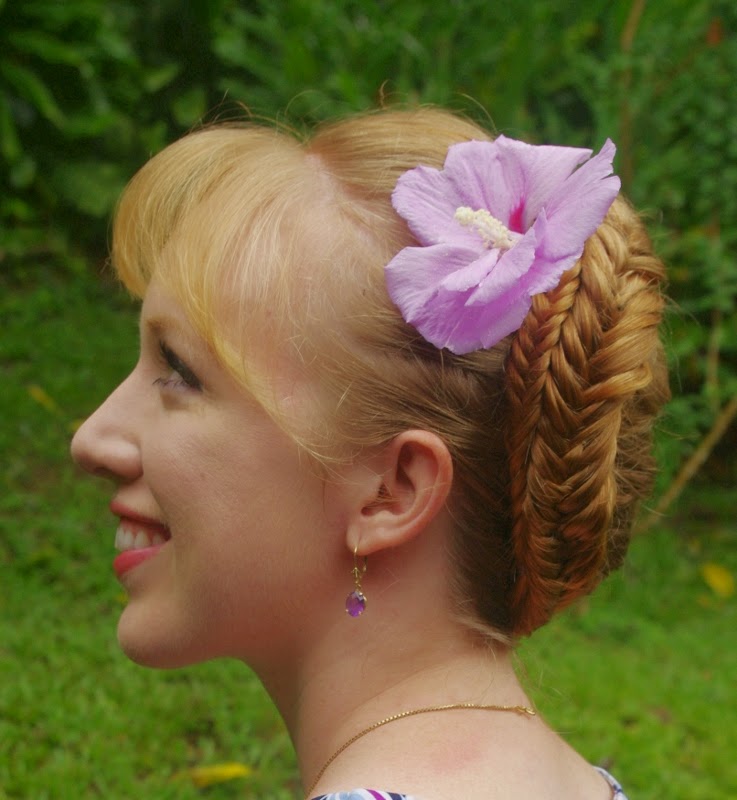 Braids & Hairstyles for Super Long Hair Purple Hibiscus & French Braid