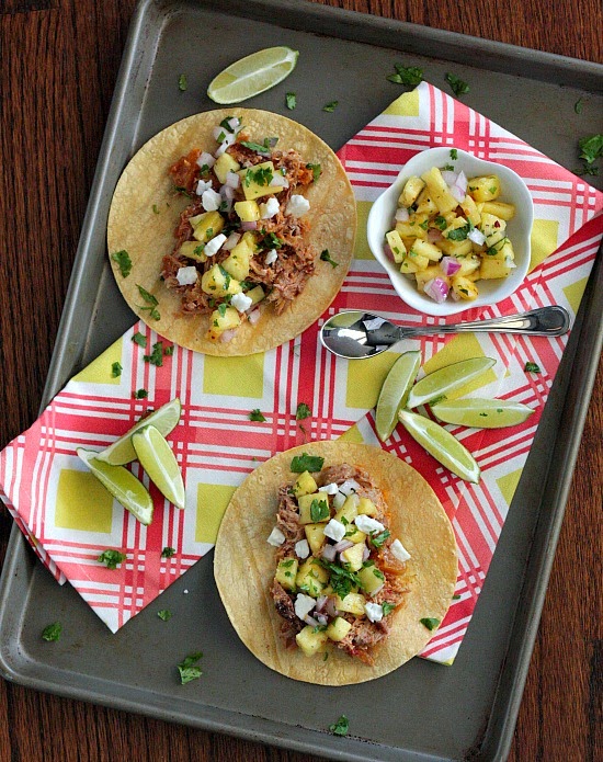 Slow Cooker Tacos al Pastor Apple A Day