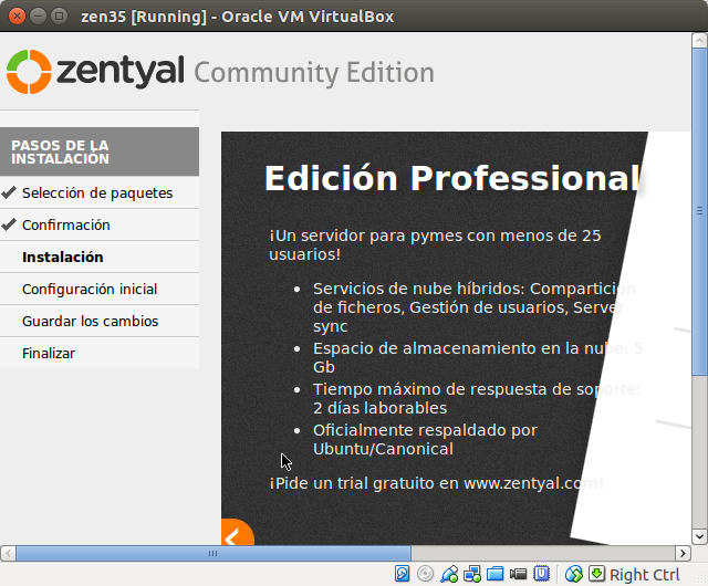 DriveMeca instalando Zentyal 3.5 paso a paso