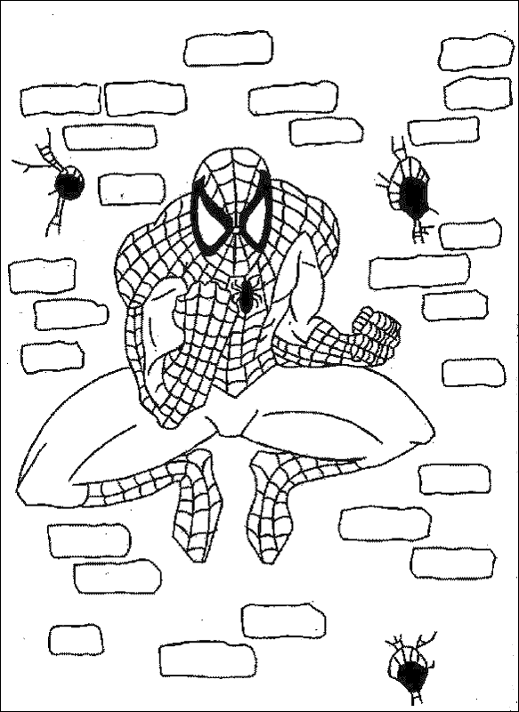 Coloring Pages Online: Spiderman Cartoon Super Hero Free Coloring Sheet