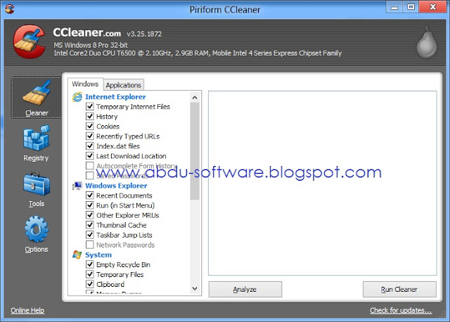 Download CCleaner 3.25.1872 Versi Terbaru 2012