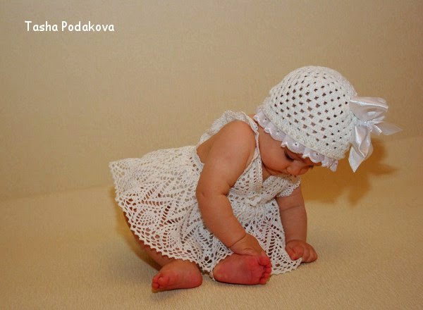 Bello vestido para bebé ideal para el verano | Crochet y Dos agujas