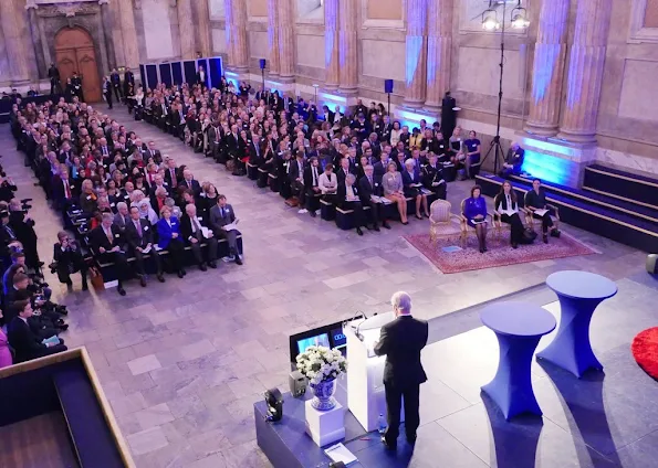 Princess Madeleine of Sweden and Princess Sofia Hellqvist of Sweden attended the Global Child forum at the Royal palace in Stockholm