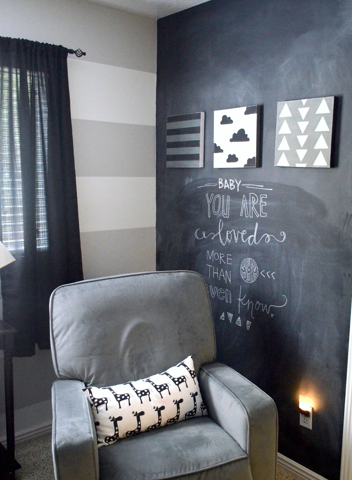 Love Notes by Lauryn black, white, and gray nursery