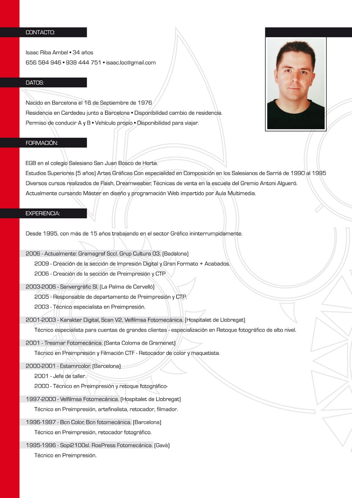 Updated curriculum vitae image