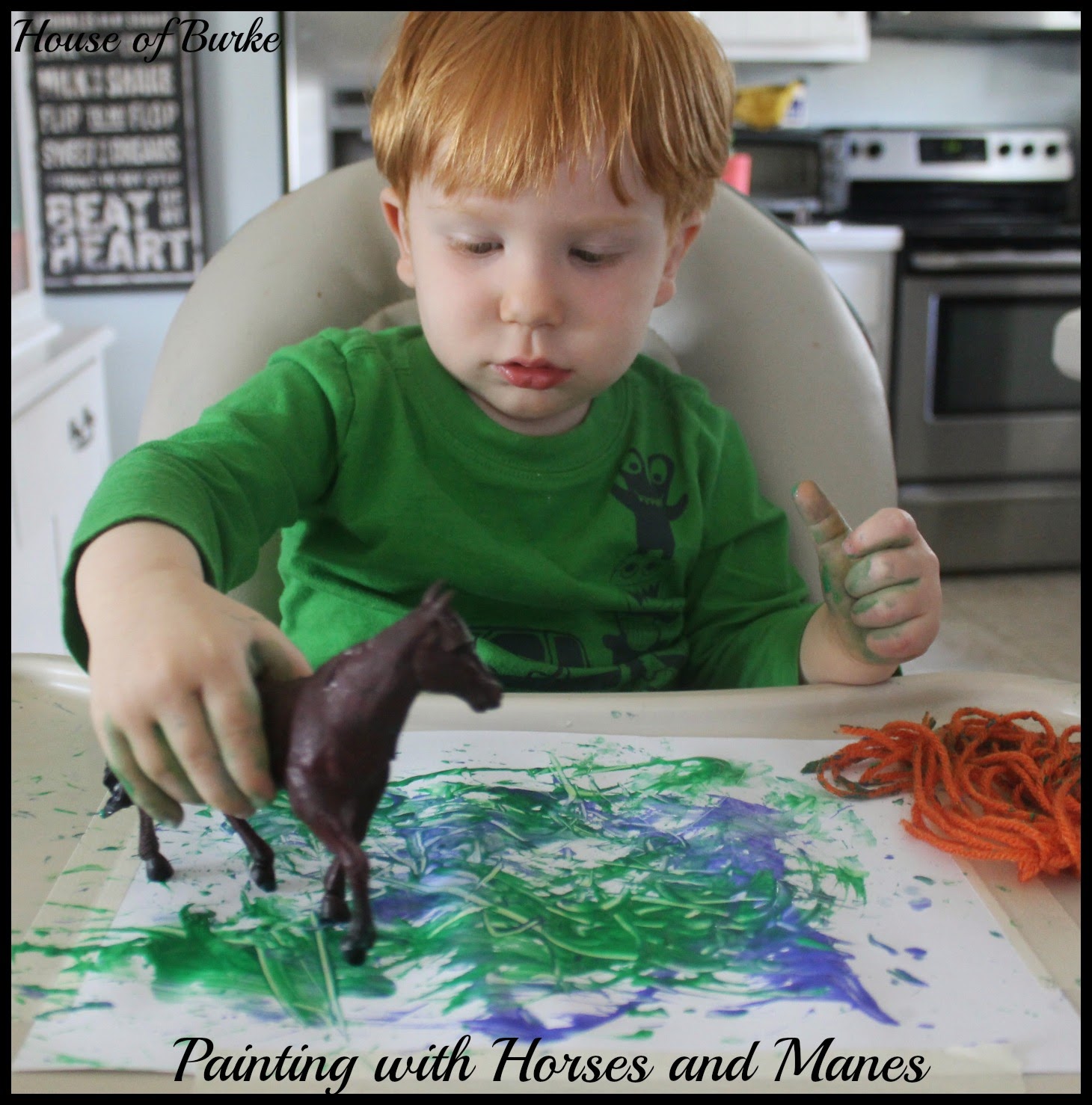 House of Burke Painting with Horses and Manes