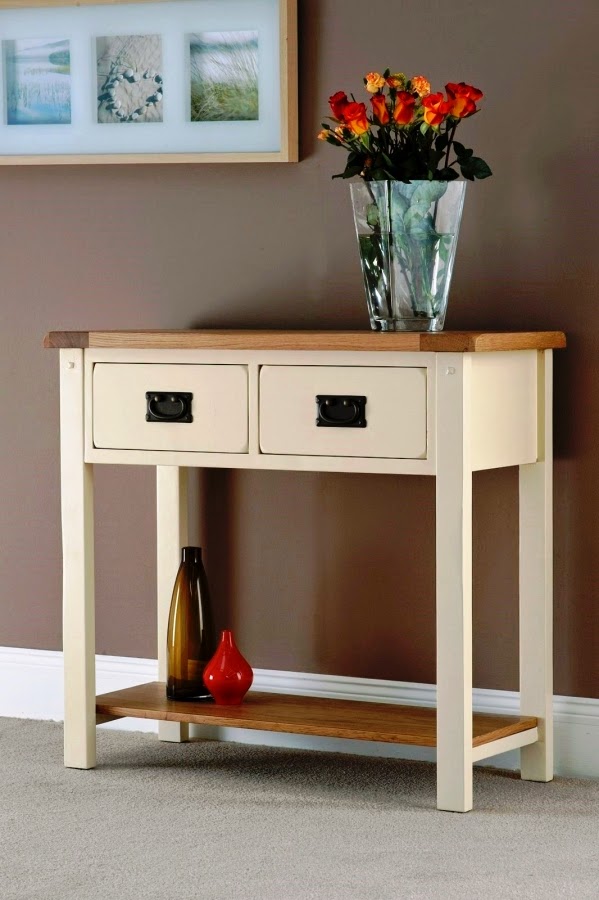 Tables console blanche pour les couloirs