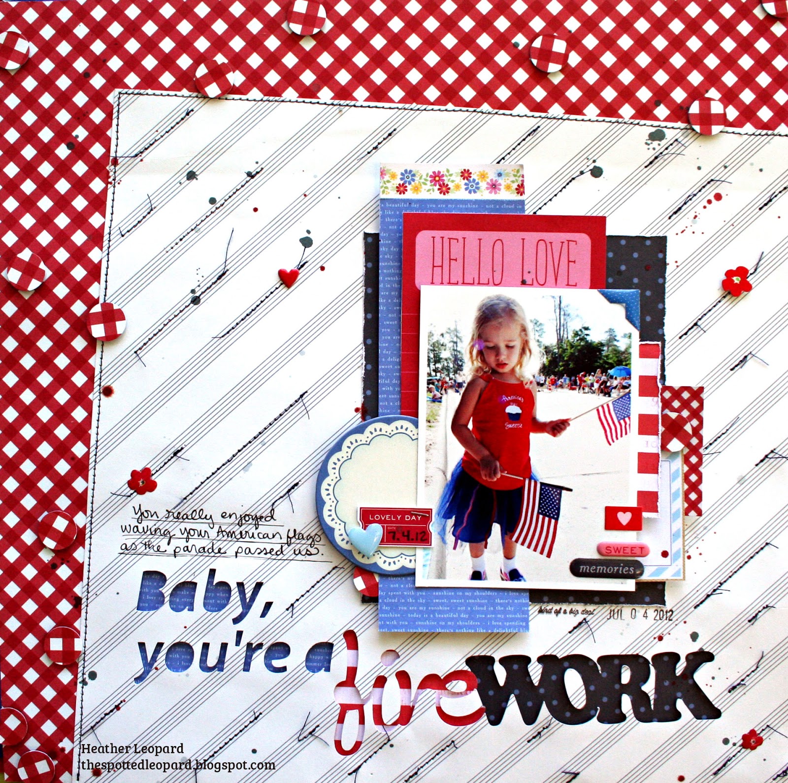 Heather Leopard Baby, You're a FIREWORK Layout & Have a Blast Card Project