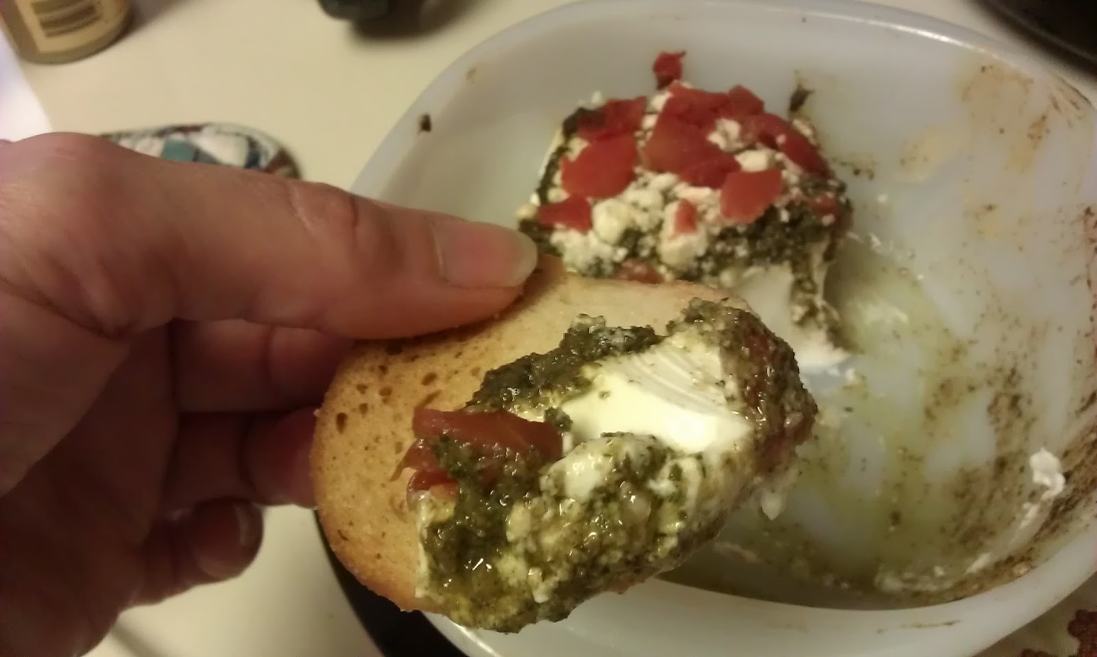 bcmom's kitchen Cream Cheese Pesto Dip
