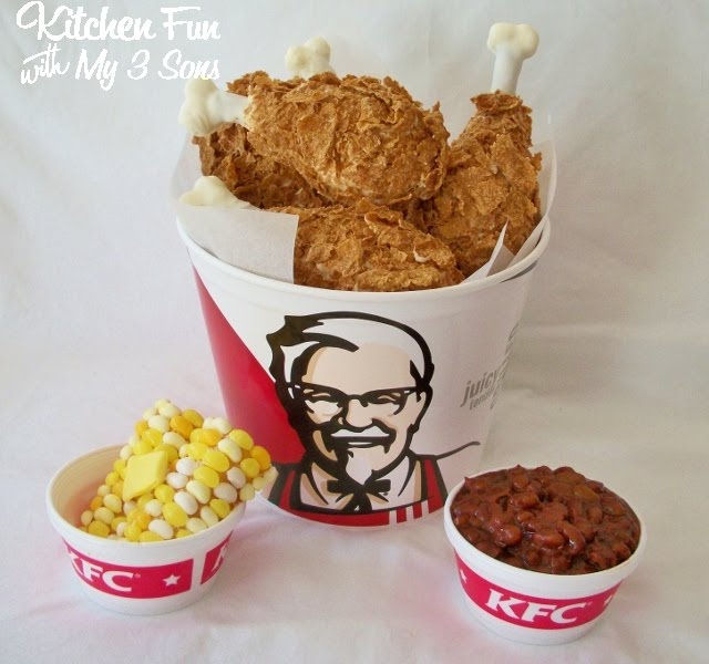 KFC Fried Chicken Bucket and Sides...APRIL FOOLS! Kitchen Fun With My