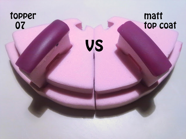 confronto tra topper e top coat matt Essence