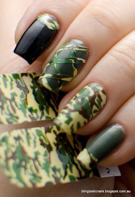OMG Nail Polish Strips Camouflage manicure
